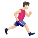 rennende man: lichte huidskleur, naar rechts gericht