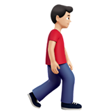 wandelende man: lichte huidskleur, naar rechts gericht