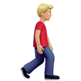 wandelende man: lichtgetinte huidskleur, naar rechts gericht