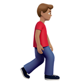 wandelende man: getinte huidskleur, naar rechts gericht