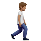 voetganger: getinte huidskleur, naar rechts gericht