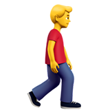 wandelende man: naar rechts gericht