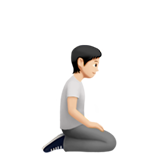 knielende persoon: lichte huidskleur, naar rechts gericht