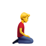 knielende man: naar rechts gericht