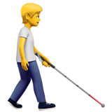 persoon met taststok: naar rechts gericht