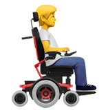 persoon in elektrische rolstoel: naar rechts gericht