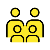 Gezin: volwassene, volwassene, kind, kind - OpenMoji