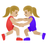 worstelende vrouwen: lichtgetinte huidskleur