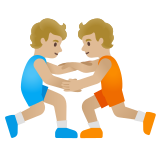 personen die worstelen: lichtgetinte huidskleur