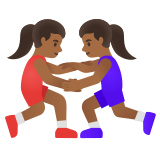 worstelende vrouwen: donkergetinte huidskleur