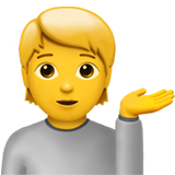 Vrouw strekt hand emoji