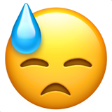 Emoji met zweetdruppel