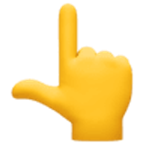 Achterkant van hand met omhoog wijzende wijsvinger - Facebook