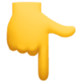 Achterkant van hand met omlaag wijzende wijsvinger - Facebook