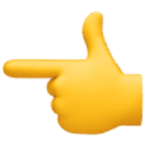 Achterkant van hand met naar links wijzende wijsvinger - Facebook