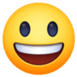 Grijnzend gezicht met grote ogen - Facebook