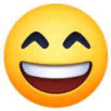 Grijnzend gezicht met lachende ogen - Facebook