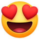 Lachend gezicht met hartvormige ogen - Facebook