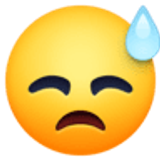 Neerslachtig gezicht met zweetdruppel - Facebook
