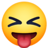 Gezicht met uitgestoken tong en dichtgeknepen ogen - Facebook