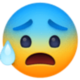 Angstig gezicht met zweetdruppel - Facebook