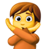 Persoon die nee-gebaar maakt - Facebook