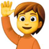 Persoon met opgeheven hand - Facebook