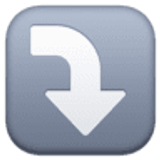 Pijl naar rechts die omlaag draait - Facebook