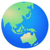 Wereldbol met Azië-Australië - Noto Color Emoji