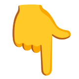 Achterkant van hand met omlaag wijzende wijsvinger - Noto Color Emoji
