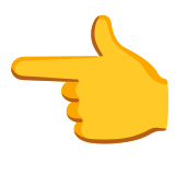 Achterkant van hand met naar links wijzende wijsvinger - Noto Color Emoji