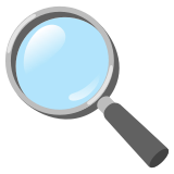 Vergrootglas naar links gericht - Noto Color Emoji