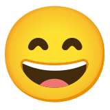 Grijnzend gezicht met lachende ogen - Noto Color Emoji