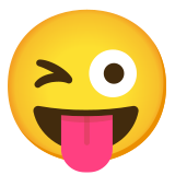 Knipoog met uitgestoken tong - Noto Color Emoji