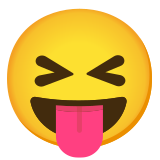 Gezicht met uitgestoken tong en dichtgeknepen ogen - Noto Color Emoji