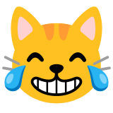 Kat met tranen van vreugde - Noto Color Emoji