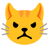 Pruilende kat - Noto Color Emoji