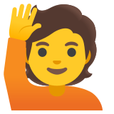 Persoon met opgeheven hand - Noto Color Emoji