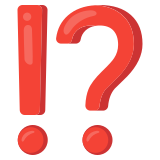 Uitroepteken en vraagteken - Noto Color Emoji