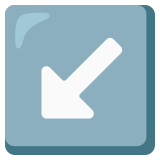 Pijl linksomlaag - Noto Color Emoji