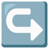 Pijl naar links die naar rechts draait - Noto Color Emoji