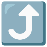 Pijl naar rechts die omhoog draait - Noto Color Emoji