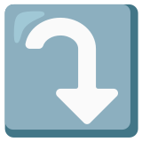 Pijl naar rechts die omlaag draait - Noto Color Emoji