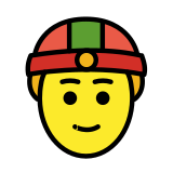 Man met Chinees petje - OpenMoji