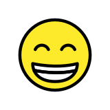 Stralend gezicht met lachende ogen - OpenMoji