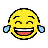 Gezicht met tranen van vreugde - OpenMoji