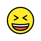 Grijnzend gezicht met stijf dichtgeknepen ogen - OpenMoji