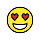 Lachend gezicht met hartvormige ogen - OpenMoji