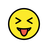 Gezicht met uitgestoken tong en dichtgeknepen ogen - OpenMoji