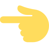 Achterkant van hand met naar links wijzende wijsvinger - Twitter / X